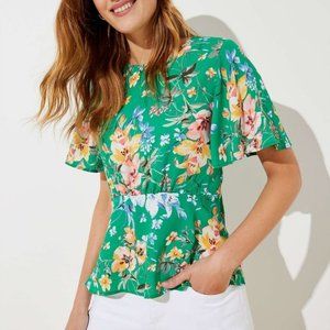 Loft Floral Peplum Top
